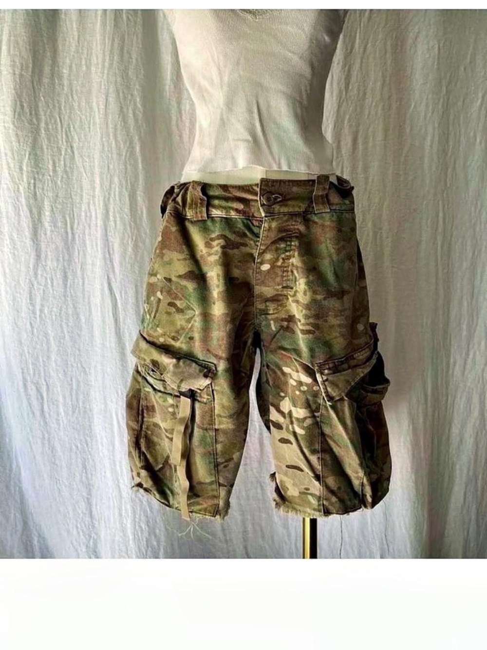 Men's Camo Cargo Shorts - Olive Green Multicam